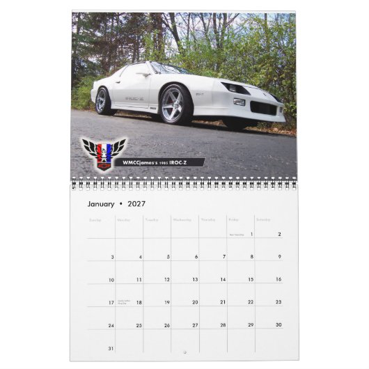 2013 Michigan FBody Calendar - January to March! Kalender (Jan 2027)