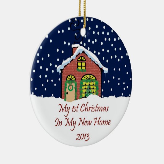 2013 Mijn nieuwe thuiskerst Keramisch Ornament (Rechts)