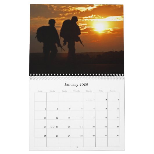2013 Militaire silhouettes in God We vertrouwen Kalender (Jan 2026)