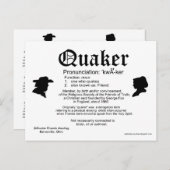 2013 Mini Calendar Definition of a Quaker Briefkaart (Voorkant / Achterkant)