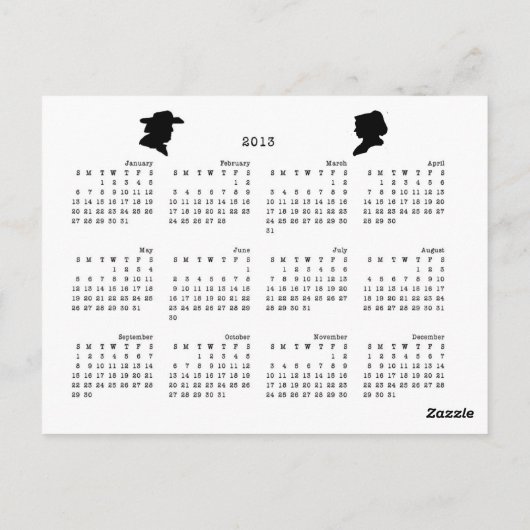 2013 Mini Calendar Definition of a Quaker Briefkaart (Achterkant)