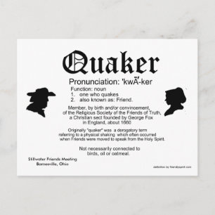 2013 Mini Calendar Definition of a Quaker Briefkaart