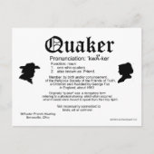 2013 Mini Calendar Definition of a Quaker Briefkaart (Voorkant)
