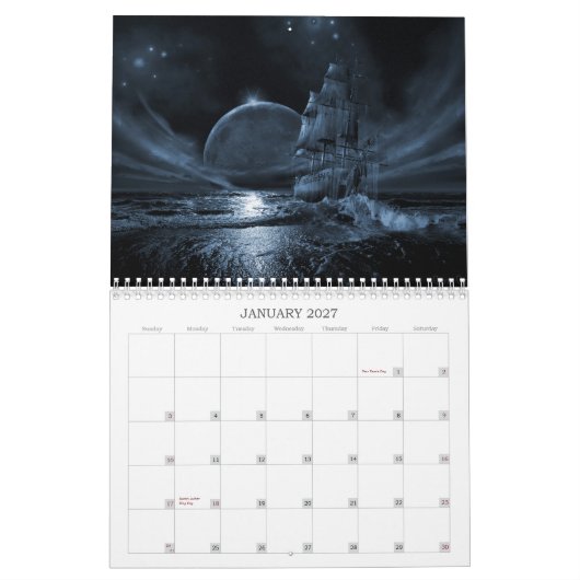 2013 Muurkalender van de Ghost-scheepsreeks Kalender (Jan 2027)