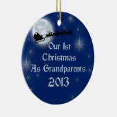 2013 Ons eerste kerstfeest als grootouders Keramisch Ornament (Rechts)