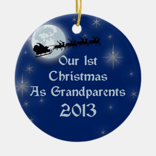 2013 Ons eerste kerstfeest als grootouders Keramisch Ornament (Voorkant)