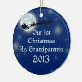 2013 Ons eerste kerstfeest als grootouders Keramisch Ornament (Links)