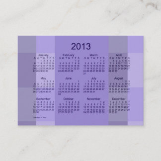 2013 Pocket Calendar Business Card Template Visitekaartje