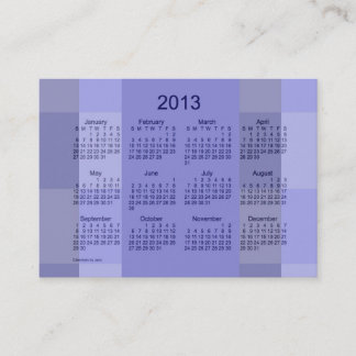 2013 Pocket Calendar Business Card Template Visitekaartje