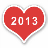 2013 Rode Liefde Hart Vinyl Sticker (Voorkant)