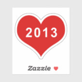 2013 Rood Hart Vinyl Sticker (Vel)