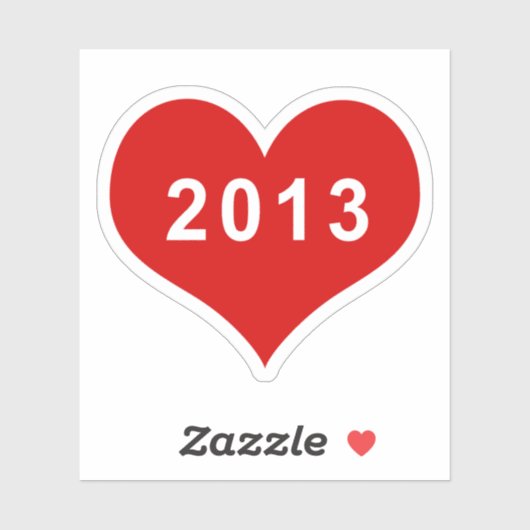 2013 Rood Hart Vinyl Sticker (Vel)