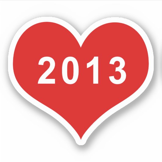 2013 Rood Hart Vinyl Sticker (Voorkant)