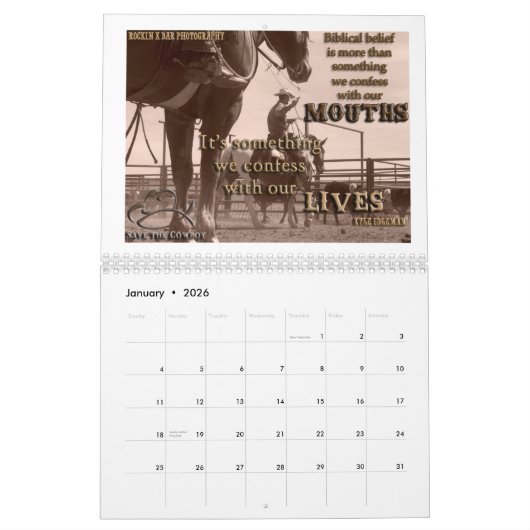 2013 Save the Cowboy Calendar Kalender (Jan 2026)