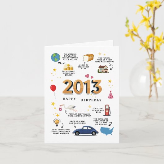 2013 Verjaardag Kaart voor zoon of dochter (Gele Bloem)