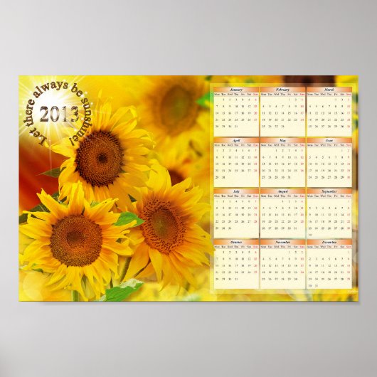2013 Zonnebloem Kalender Poster (Voorkant)