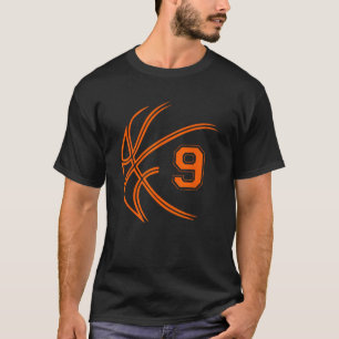 2014 9e verjaardag basketbal negen 9 jaar oud jong t-shirt