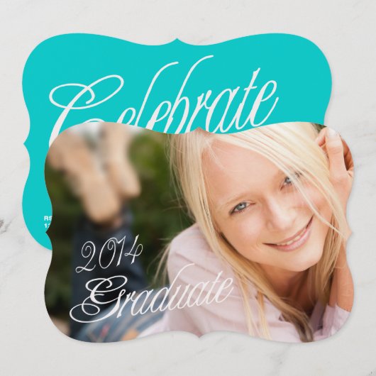 2014 Afstudeerder Meisjesfotograaf Uitnodiging (Voorkant / Achterkant)