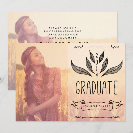 2014 AFSTUDEERFEEST UITNODIGING (Voorkant / Achterkant)