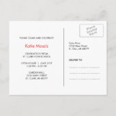 2014 Afstuderen Uitnodiging Briefkaart | Red (Achterkant)