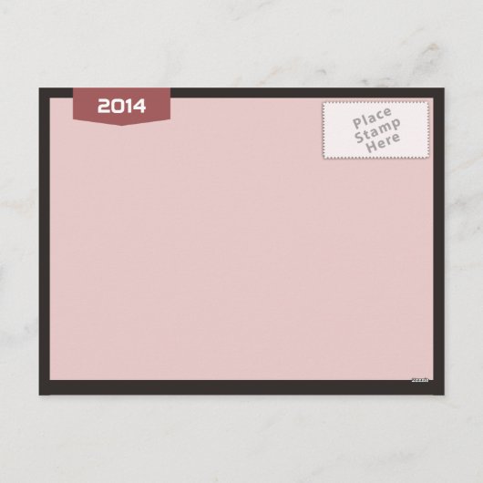 2014 Agenda - Jaar van het Paard Retro Roze Kleur Feestdagenkaart (Achterkant)