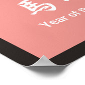 2014 Agenda - Jaar van het Paard Retro Roze Kleur Poster (Hoek)