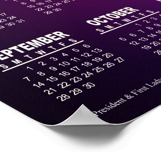 2014 Barack and Michelle Obama Fist Bump Calendar Poster (Hoek)