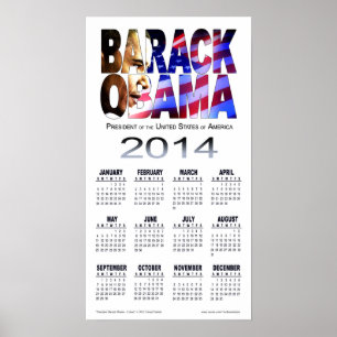 2014 Barack Obama Cutout Calendar   wit Poster