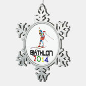 2014: Biathlon Tin Sneeuwvlok Ornament (Rechts)
