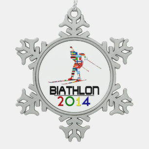 2014: Biathlon Tin Sneeuwvlok Ornament
