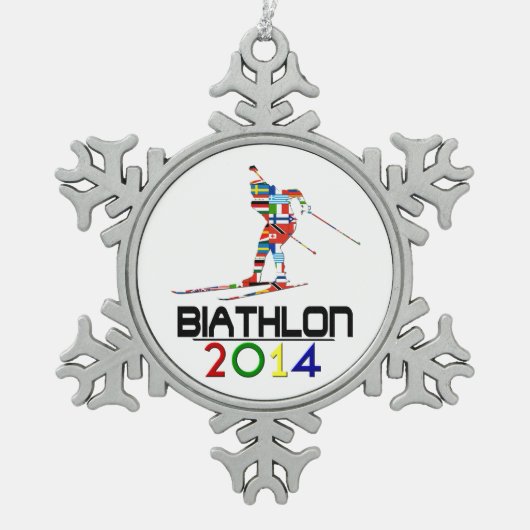 2014: Biathlon Tin Sneeuwvlok Ornament (Voorkant)