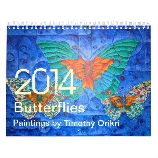 2014 Butterflies~ Paintings van Timothy Orikri Kalender (Hoes)
