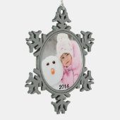 2014 Charming Photo Year Pewter Holiday Ornament (Links)