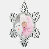2014 Charming Photo Year Pewter Holiday Ornament (Rechts)