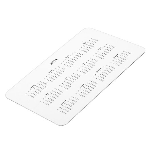 2014 Creëer IT Zelf Kalender Magneet (Linkerzijde)