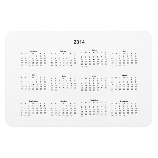 2014 Creëer IT Zelf Kalender Magneet (Horizontaal)