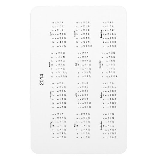 2014 Creëer IT Zelf Kalender Magneet (Verticaal)
