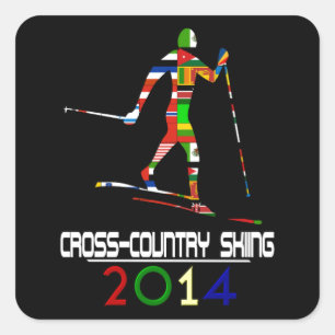 2014: Cross-country Skiing Vierkante Sticker