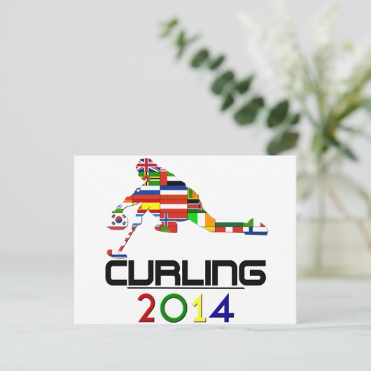 2014: Curling Briefkaart (Staand voorkant)