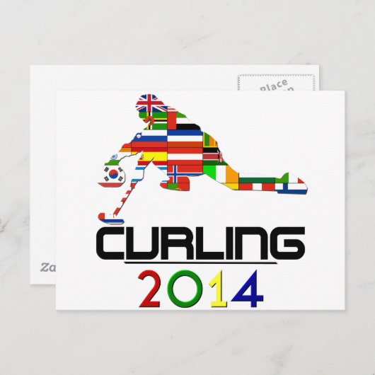 2014: Curling Briefkaart (Voorkant / Achterkant)
