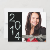 2014 Diamond Bling Glitter Ribbon Afstuderen Kaart (Voorkant)