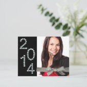 2014 Diamond Bling Glitter Ribbon Afstuderen Kaart (Staand voorkant)