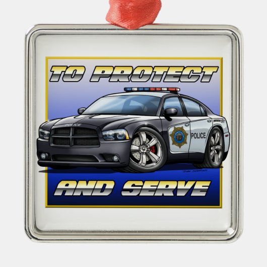 2014 Dodge Charger Police Car. 1 Metalen Ornament (Voorkant)