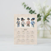 2014 Edwardian Mode Pocket Calendar Briefkaart (Staand voorkant)