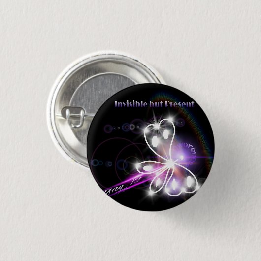 2014 Fibromyalgia Awareness Butterfly Ronde Button 3,2 Cm (Voorkant /achterkant)