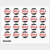 2014 (gescheurd papier) ronde sticker (Vel)