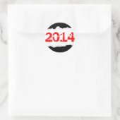 2014 (gescheurd papier) ronde sticker (Tas)