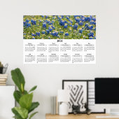 2014 Geschilderde Blauwe Luchter Wall Kalender Poster (Thuiskantoor)