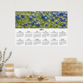 2014 Geschilderde Blauwe Luchter Wandelende Muurka Poster (Keuken)