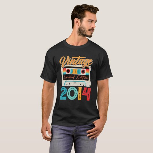  2014 Geweldige 8 jaar oud Retro 8th Birthda T-shirt (Voorkant volledig)